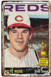 Pete Rose Tin Sign 8 x 12 ALL METAL - Picture 1 of 1
