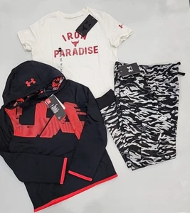 Under Armour Graphic Hoodie Jogger Set Tee Boys Clothing Lot of 3 Youth SMALL - Picture 1 of 7