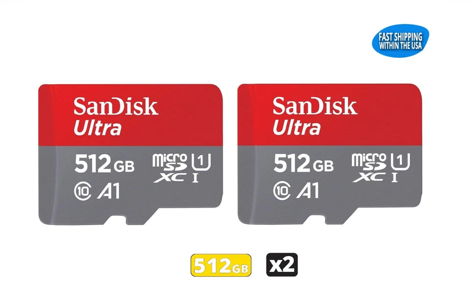 SanDisk 512GB Ultra microSDXC UHS-I Memory Card with Adapter SDSQUAC-512G-GN6MA