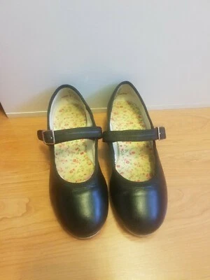 Kids Capezio Girls Mary Jane Leather Slip On Ballet Flats, Black, Size 13.5 7II5 - Image 1 of 4