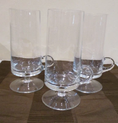 Blown Glass Irish Coffee Mug, Pedestal Foot & Handle, 6 7/8" T/16 oz (3pc) Foto 1 de 4