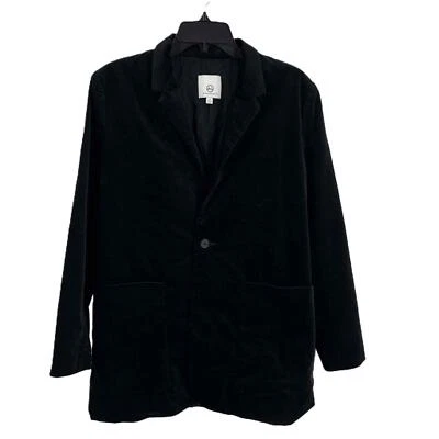 Chaqueta Blazer AG Adriano Goldschmied Negro Terciopelo Baylee Mujer Talla Pequeña Foto 1 de 4