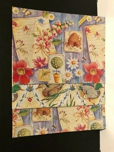 3~Sheets Gift Wrapping Paper Flowers & Duck Gift Design - Picture 1 of 5