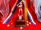 Metal BASEBALL MALE VICTORY Silv Figure, Special Award Trophy Wood Base FastShip