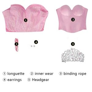 Wicked Part One Glinda Cosplay Costume Adult Halloween Cosplay Party Fancy Dress - Picture 1 of 25