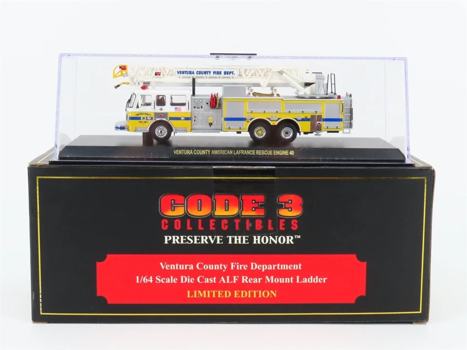Code 3 #12753 Die-Cast Ventura County⭐️ALF Rear Ladder Fire Truck #40 - Image 1 of 1