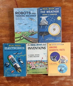 The Real Book About Lot Of 5 Vintage Children's Books, Robots, Inventions & More - Picture 1 of 10