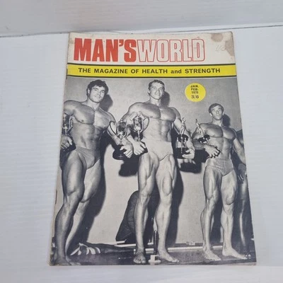 1970 Jan MAN'S WORLD VINTAGE BODYBUILDING MAGAZINE Arnold Schwarzenegger RARE GC - Image 1 of 4