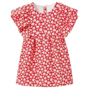 Zara Toddler Girl Size 3 4 Red White Ditzy Floral Flutter Sleeve Full Dress - Picture 1 of 6