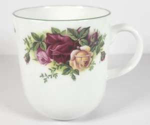 Royal Albert Old Country Roses Kaffeebecher grüner Rand EUC Blumenmuster - Bild 1 von 9