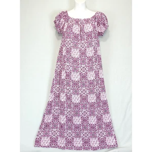 Loft Midi hauchdünnes Tunika Kleid lila weiß schulterfrei Damen XS Blumen bequem - Bild 1 von 12
