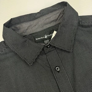 Beverly Hills Polo Club Mens Shirt Size 2XL Black Dot Button-Up Long Sleeve - Picture 1 of 8