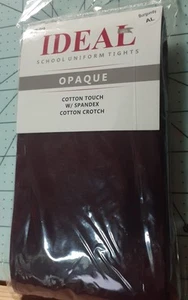IDEAL School Uniform Tights For Girls- Opaque Footed Tights- Burgundy A-Large - Picture 1 of 9