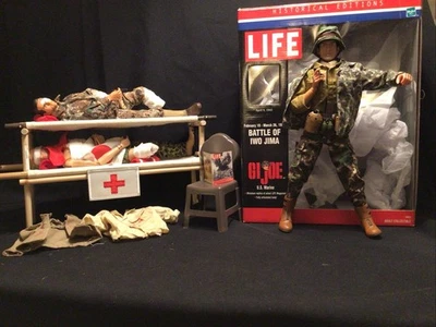 "Lote de 3 figuras de acción vintage, escala 1/6, Segunda Guerra Mundial USMC IWO JIMA, 12"" lesionadas Go Home" Foto 1 de 4