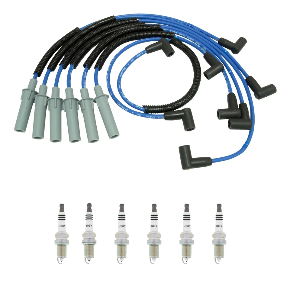 Комплект проводов NGK и комплект из 6 свечей зажигания Iridium IX для Dodge Dakota Durango 3,9 л V6 - Изображение 1 из 1