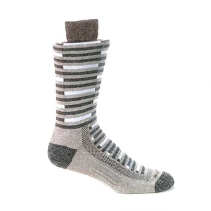 Remo Tulliani Seminole Horizontal Stripes Taupe & Multi Men's Socks - Picture 1 of 3