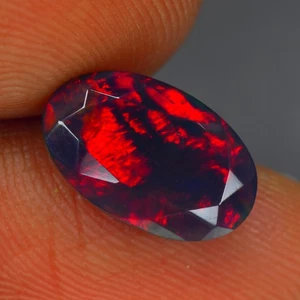 1.87Ct Oval_Genuine 3D Multi Color Flash Natural Solid Welo Black Opal - Picture 1 of 1