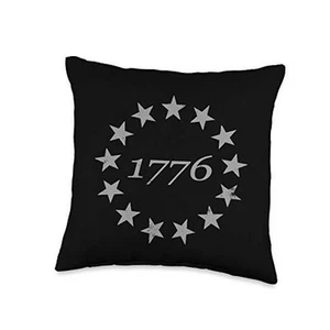 13 Star Betsy Ross Distressed Vintage American Flag 1776 Throw Pillow 16x16 - Picture 1 of 5