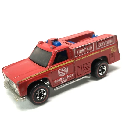 Hot Wheels Redline Emergency Squad Fire Truck 1974 Red Made In Hong Kong - Image 1 of 4
