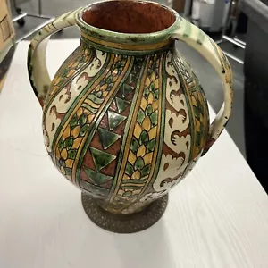 Mid Century Redware Majolica Pottery Jar Italy (L6-6) - Picture 1 of 7