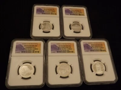 2010-S   25C      5 Coin   SILVER   Set       NGC  PF 70 - Image 1 of 2