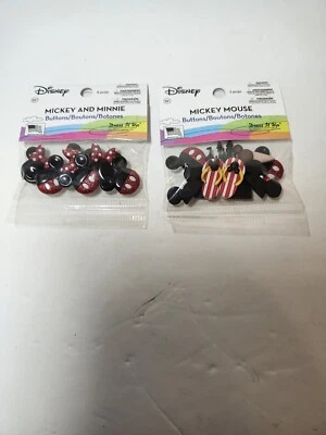 Lote de 2 botões Dress It Up Mickey e Minnie Disney - Imagem 1 de 2