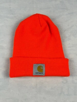 Carhartt NHL Detroit Red Wings Hockey Knit Beanie Hat Cap Blaze Orange - Image 1 of 4