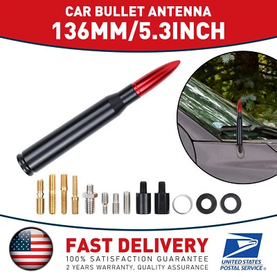 Mástil de antena rojo negro estilo bala de 5,3" para Ford F-350 Super Duty 2009-2019 Foto 1 de 4