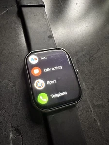 GTS 1708 Smart Watch Black Case with Black Silicone Band - Zdjęcie 1 z 3