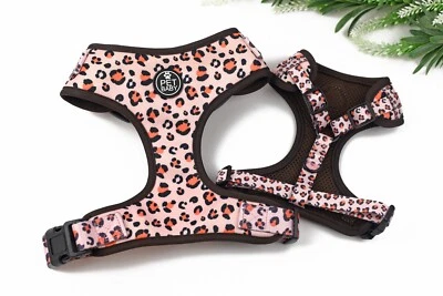 Pink Leopard Print Dog Harness – Adjustable, Soft Neoprene, Padded & Breathable - image 1 of 4
