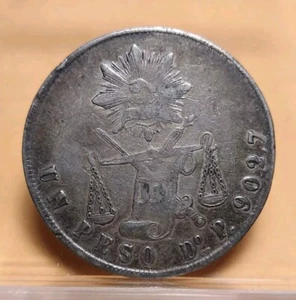 Very Nice 1871 DoP Mexico Silver Peso Durango Mint. 427k - Picture 1 of 2
