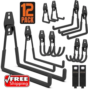 Smartology 12-Pack Wall Storage Hooks with 2 Extension Cord Storage Straps, Heav - Picture 1 of 6
