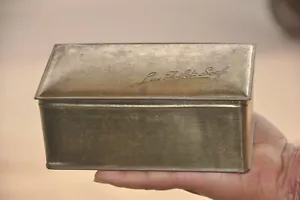 Vintage Fine Lux Toilet Soap Ad Litho Golden Tin Box - Picture 1 of 10
