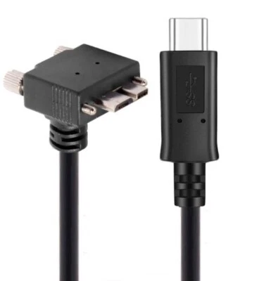 USB C to Micro B Panel Mount Cable | Male to Up Angled Male | 1m - Image 1 of 4