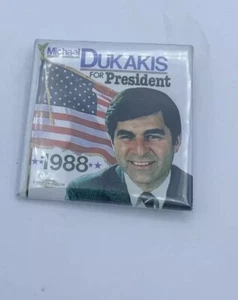 VTG Michael Dukakis For President 1988 presidential Political campaign button - Picture 1 of 5