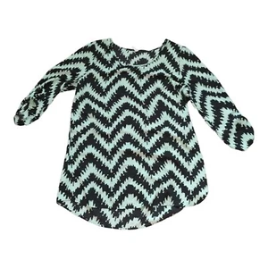 Top Auditions 3XL poliéster negro y azulado diseño moderno Chevron - Imagen 1 de 12