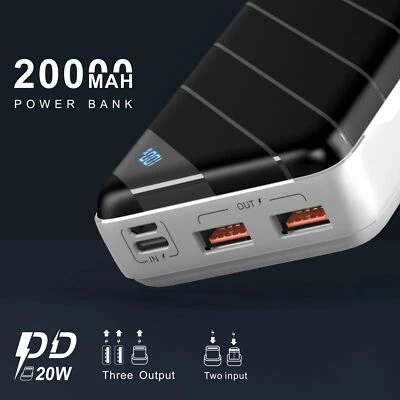 Powerbank 20000mah Qc Pd 3.0 Fast Charging Portable External Battery Led Display - Image 1 of 4