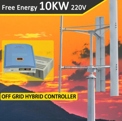 10KW Vertikale Windkraftanlage Windrad Komplett mit Off Grid Hybrid Laderegler - Bild 1 von 4