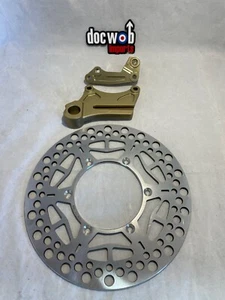 Kawasaki KX250 1991 Doc Wob 240 mm gran tamaño KHI disco de freno trasero y kit de soporte - Imagen 1 de 5