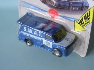 Matchbox Ford Supervan II Police Swat Light Sound Lasertronic 75mm Model Car Blu - Picture 1 of 2