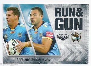2016 NRL Elite Run & Gun (RG 10 / 32) Greg BIRD / Ryan JAMES Titans - Picture 1 of 1
