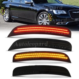 4x Front Amber Rear Red LED Side Marker Light For Chrysler 300 300S 300C 2015-23 - Picture 1 of 12