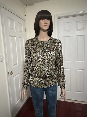 Блузка женская Nicola с анималистическим принтом с длинным рукавом разноцветная размер средний - Изображение 1 из 4