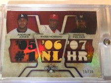 08 Topps Triple Threads Relic Combos Andrew Jones/Fielder/Howard #d 16/36