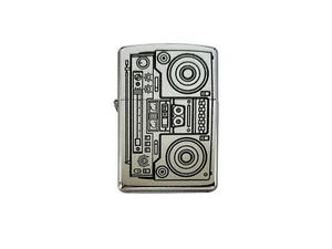 Zippo Custom Lighter Retro Classic Boom Box Speaker Design Regular Street Chrome - Picture 1 of 3