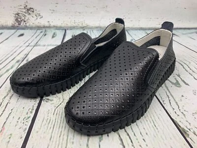 Niños Niños Niñas Respiración Zapatos Sin Cordones Pisos Mocasines Informales Zapatos Negros Talla 5 Foto 1 de 4