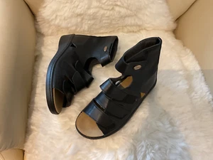 "Wörishofer" Sandalen Halbschuhe Vitalette Handarbeit Leder schwarz Gr. 38 - Bild 1 von 8