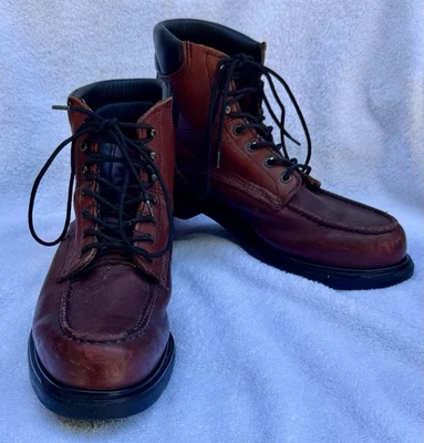 ZAPATOS RED WING Estilo 202 Cuero Rojo Suave Sin usar, Puntera Para Hombres Botas de Trabajo 12A Foto 1 de 4