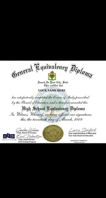 Diploma GED HIGH SCHOOL Personalized Novelty Diplomas Rated #1 - Image 1 of 2