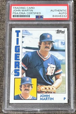 1984 TOPPS BASEBALL AUTOGRAPHED JOHN MARTIN CARD #24 PSA/DNA AUTHENTIC AUTO - Image 1 of 2